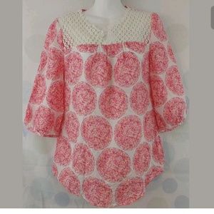 Calypso St. Barth Target XS Pink 100% Silk Blouse